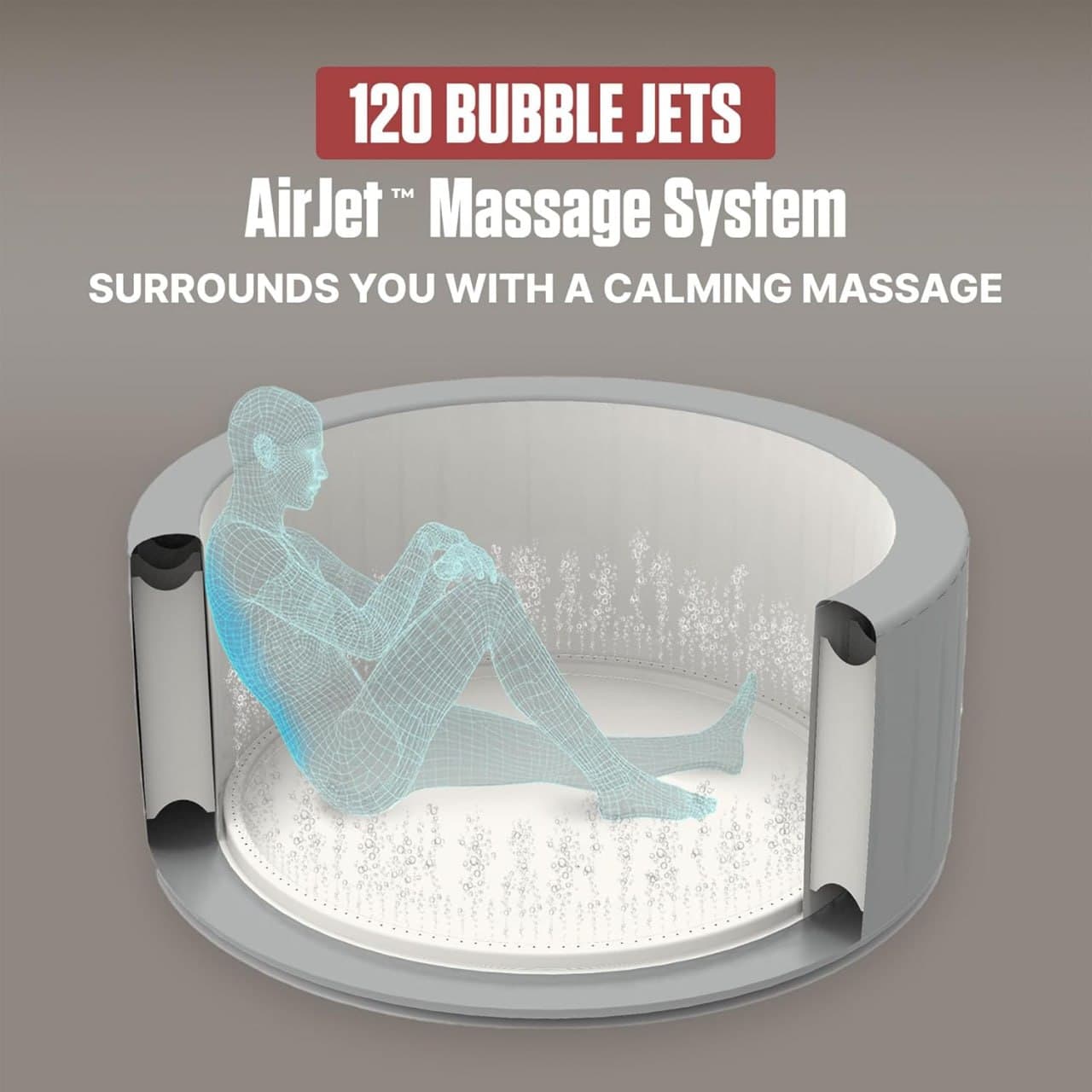 Coleman Miami 2 to 4 person round inflatable hot tub with EnergySense cover